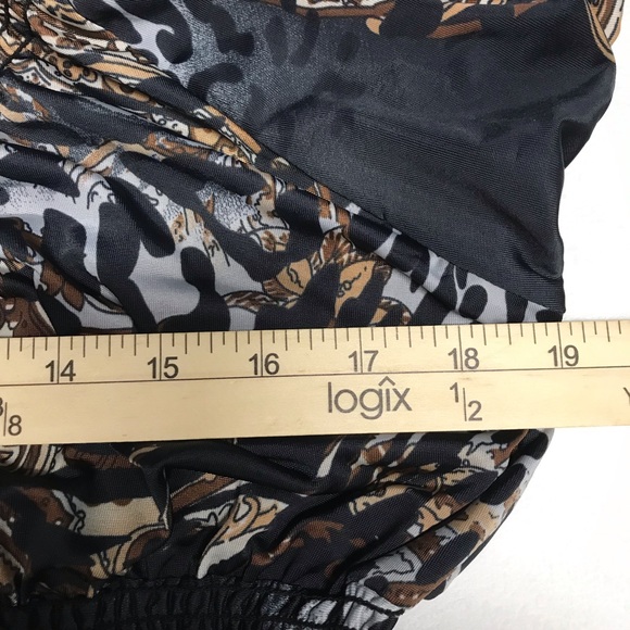 V-Neck Maxi Dress Women’s Size 4 animal print short sleeve Pre owned - Picture 7 of 14